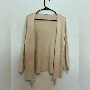 J McLaughlin Sweater Womens Open Front Cardigan Beige Tan Casual Size M